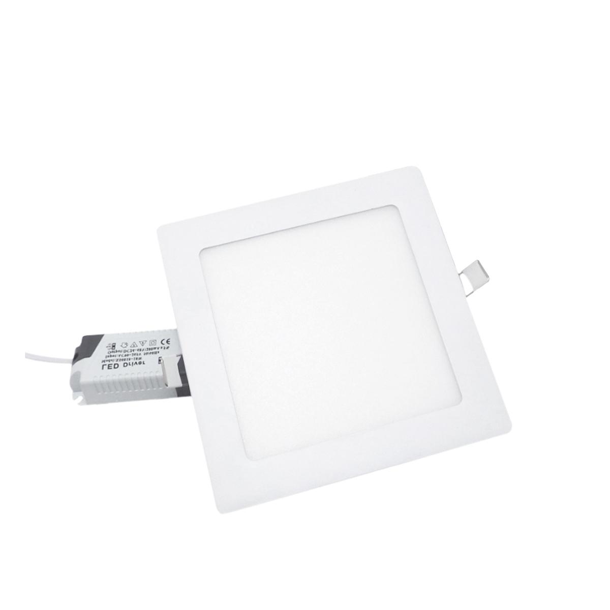 Faretto quadrato da incasso a led 6w 120mm