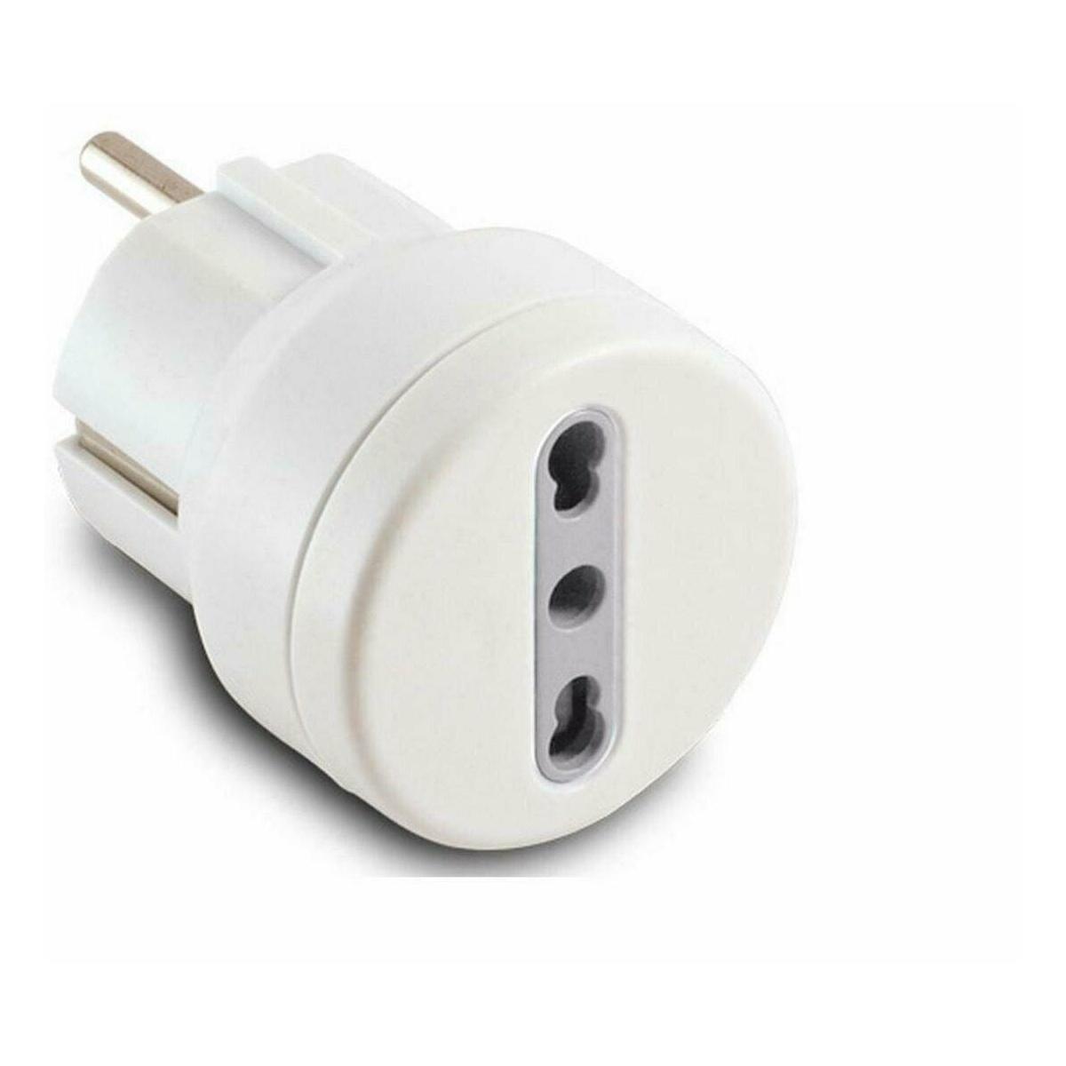 Adattatore spina schuko a  presa biv. bianca