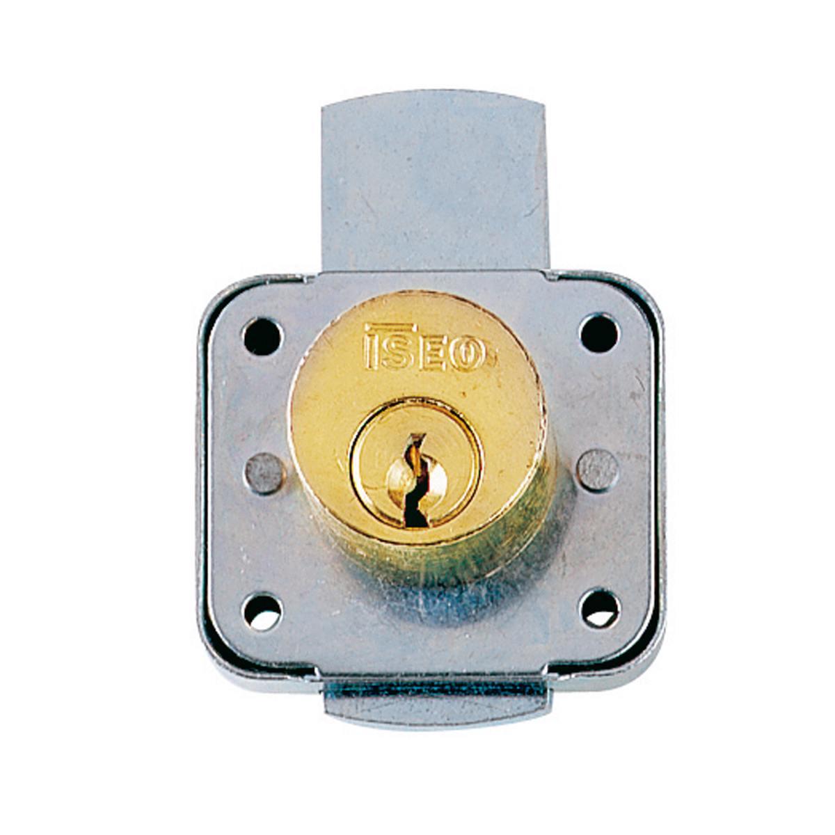 Serratura da applicare per cassetto e antina verticale cilindro ottone Ø mm 22x20