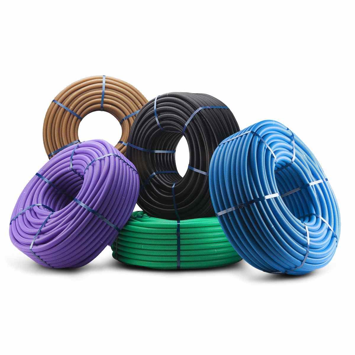 Tubo corrugato blu-verde- marrone- viola mm20  50mt.