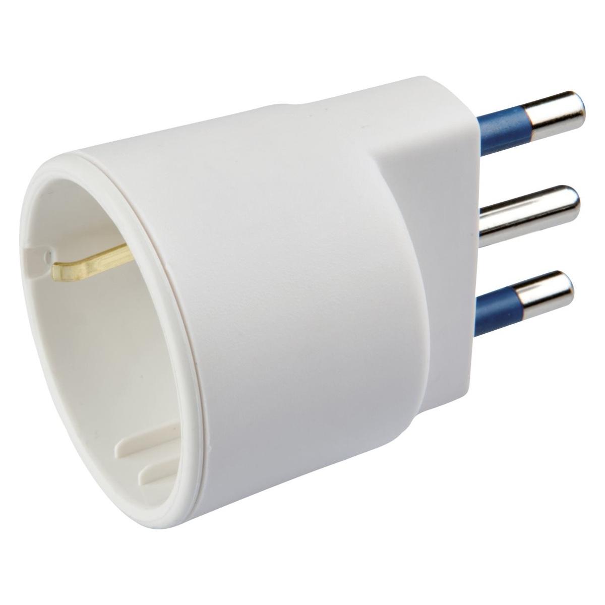 Adattatore schuko 10a bianco