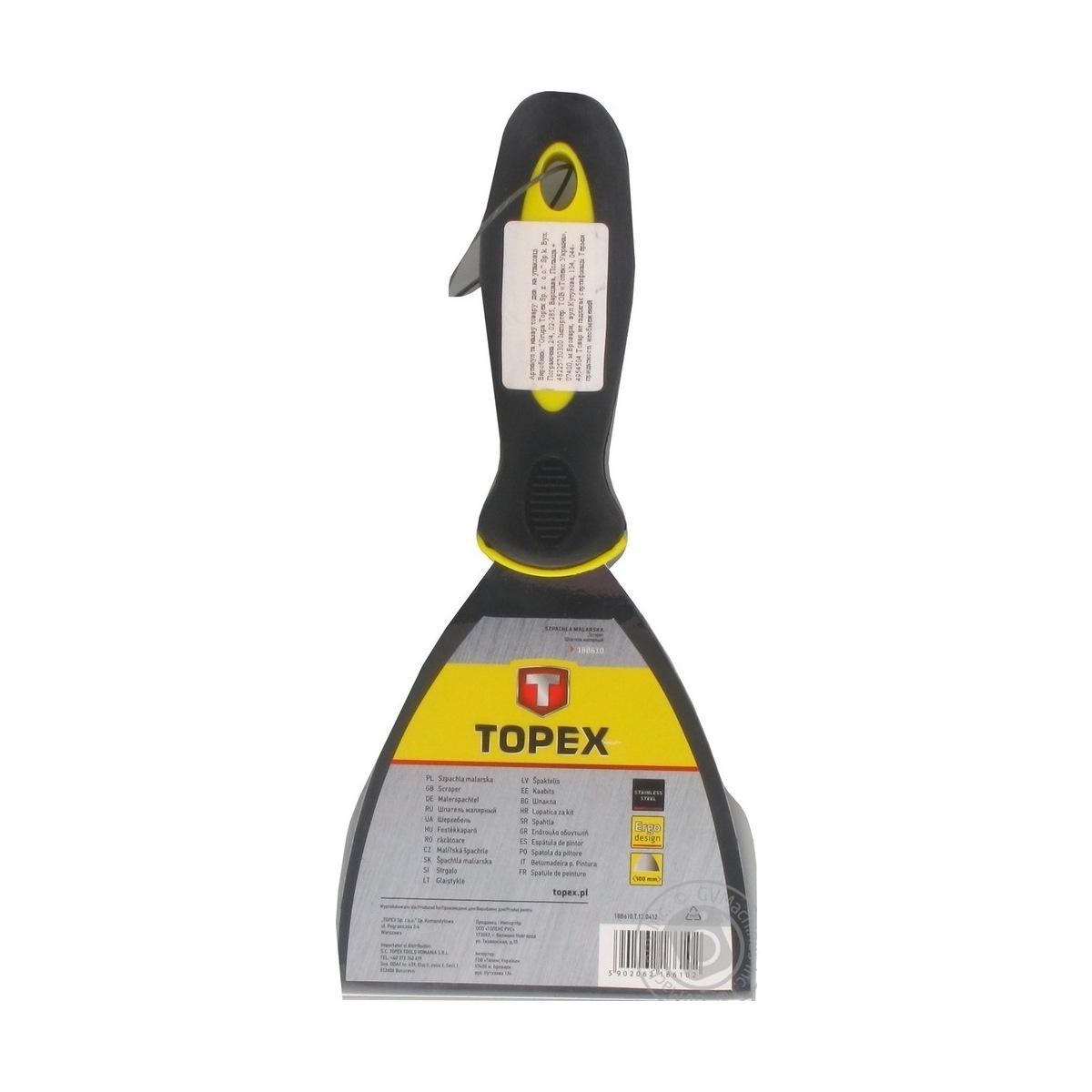 Spatola da muro 100mm inossidabile topex