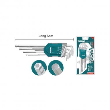 Set 9pz. chiavi torx piegati mis.1,5-2-2,5-3-4-5-6-8-10 total