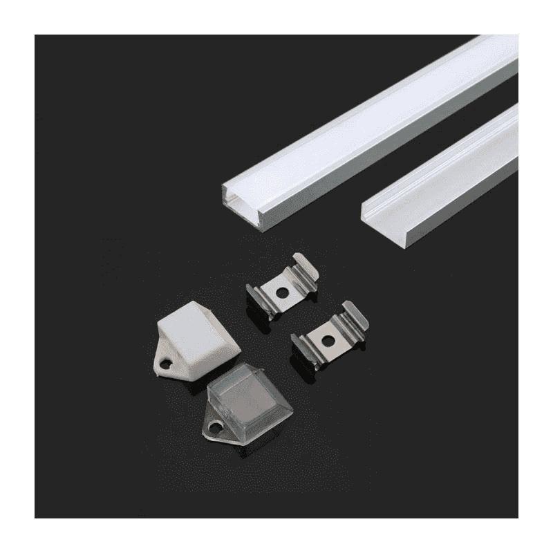 Profilo in alluminio v-tac per strisce led vt-9327 - lunghezza 2 metri - sku 3370