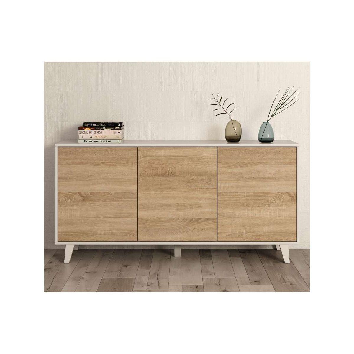 Kit credenza 3a 'zaiken' cm.154x41x75h. bia/ro