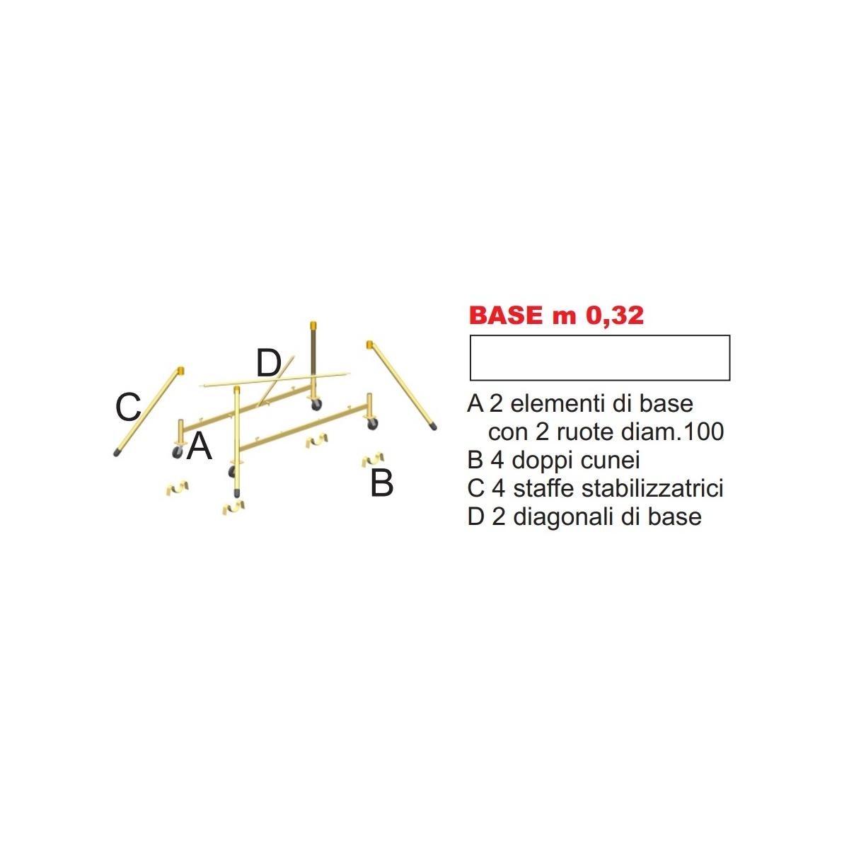 Accessorio base + 4 staffe trasporto ruote  per trabattello cervino