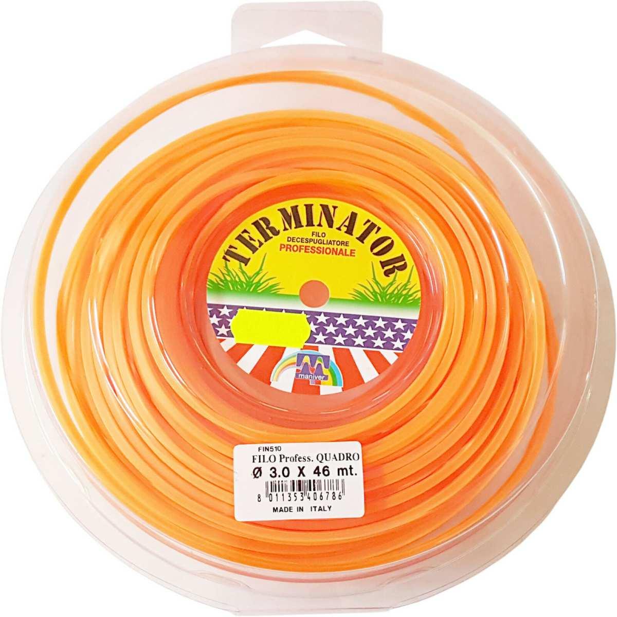 Filo nylon quadro x decespugliatore mm3x46 mt.