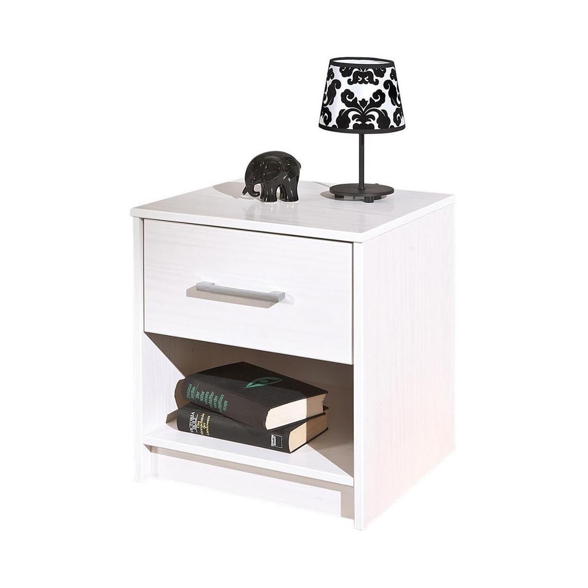 Kit comodino massello bianco 42x40x49h