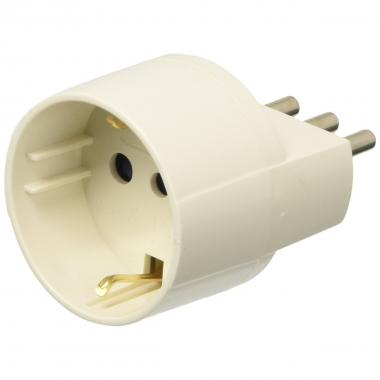 Adattatore singolo presa: 2p + t 10a schuko.