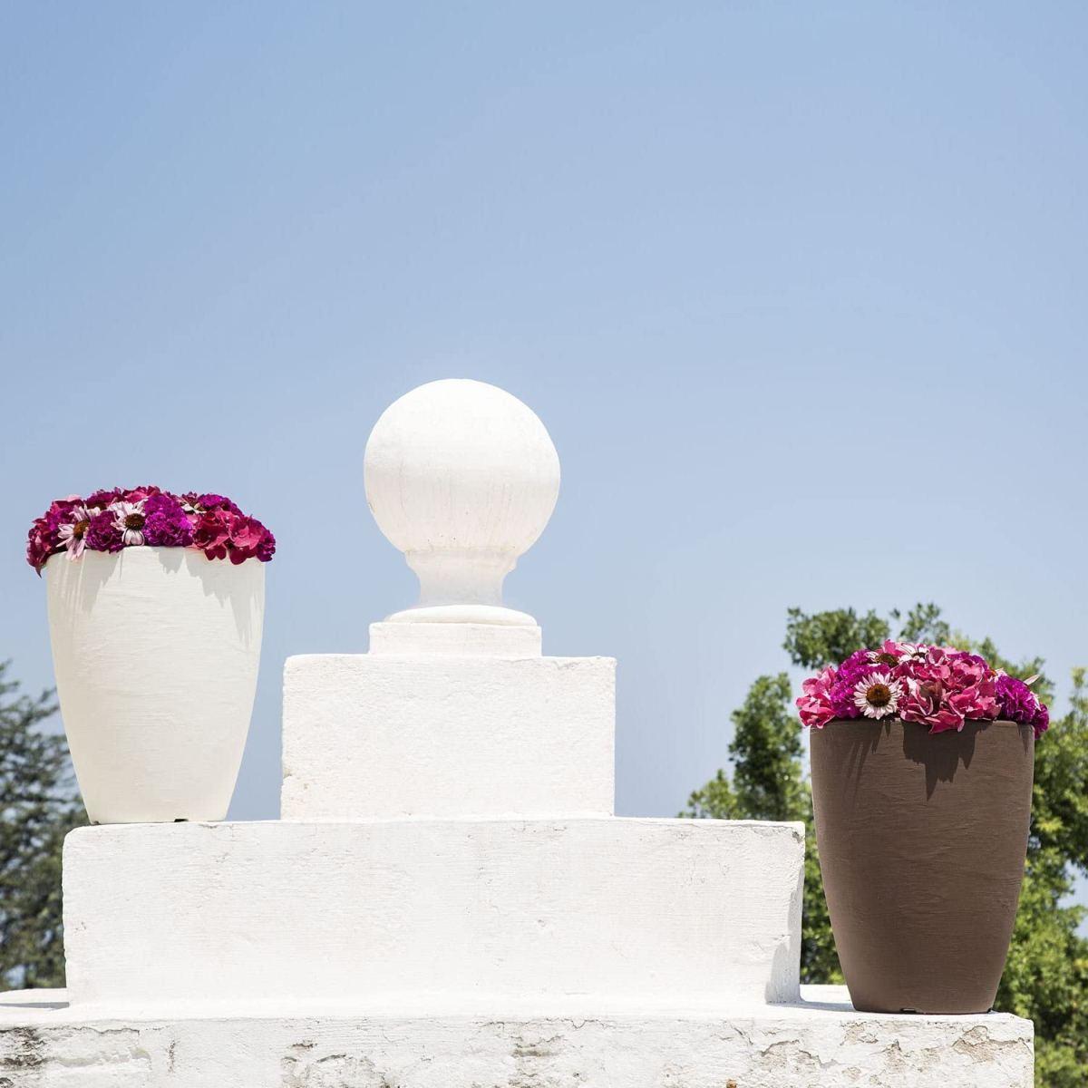 Tekcnoplast ADONE ROUND GRIGIO  -  Ø 30 cm. - H 38 cm. ø 30 cm. - h 38 cm. Grigio