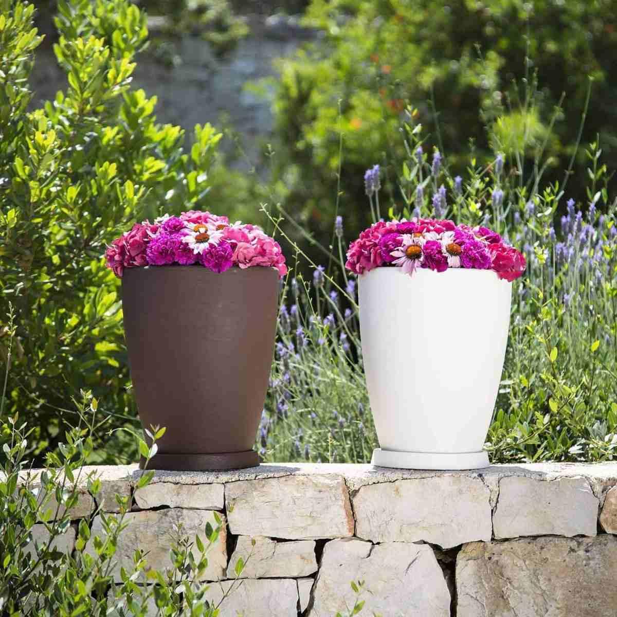 Tekcnoplast ADONE ROUND GRIGIO  -  Ø 30 cm. - H 38 cm. ø 30 cm. - h 38 cm. Grigio