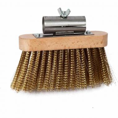 Spazzola scopa metallica da forno in rame piccola cm.16x144h