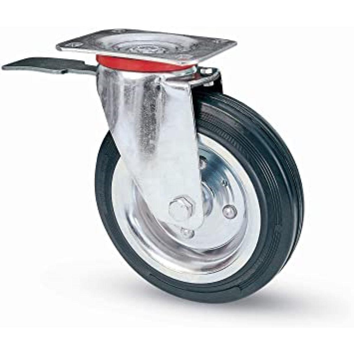 Ruota ind. art. 80-bis piastra girevole c/freno d. 150