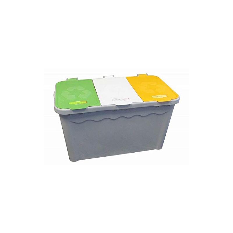 House&style 7522 vulcano unitris contenitore raccolta differenziata ferma buste, grigio, 44 x 80 x 45 cm