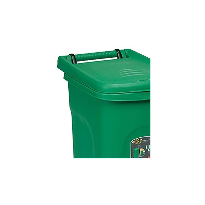 Stefan plast bidone urban c/ruote 80lt cm 51x40x79,5h vari colori