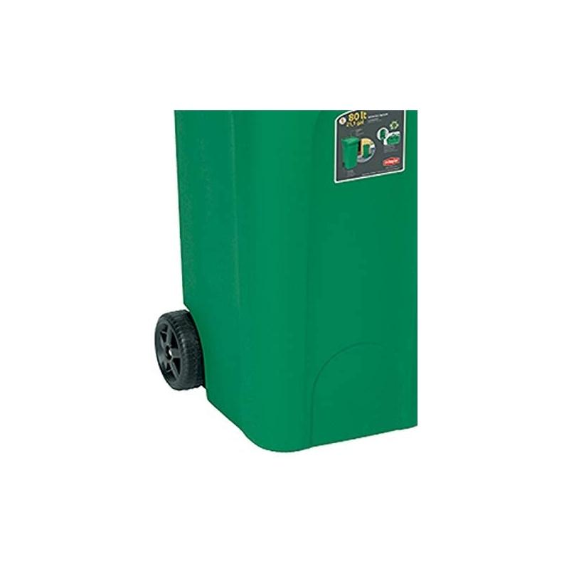 Stefan plast bidone urban c/ruote 80lt cm 51x40x79,5h vari colori