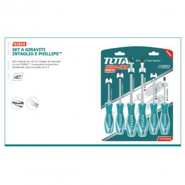 Set 6 giraviti per viti con intaglio e impronta a croce Philipps Total by INECO