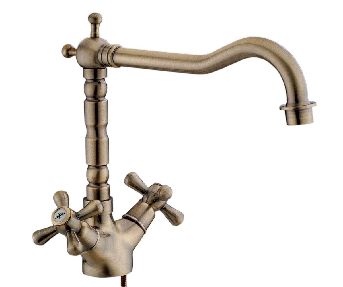 Monocom.lav.monof.canna alta bronz. girevole 'heraldic'