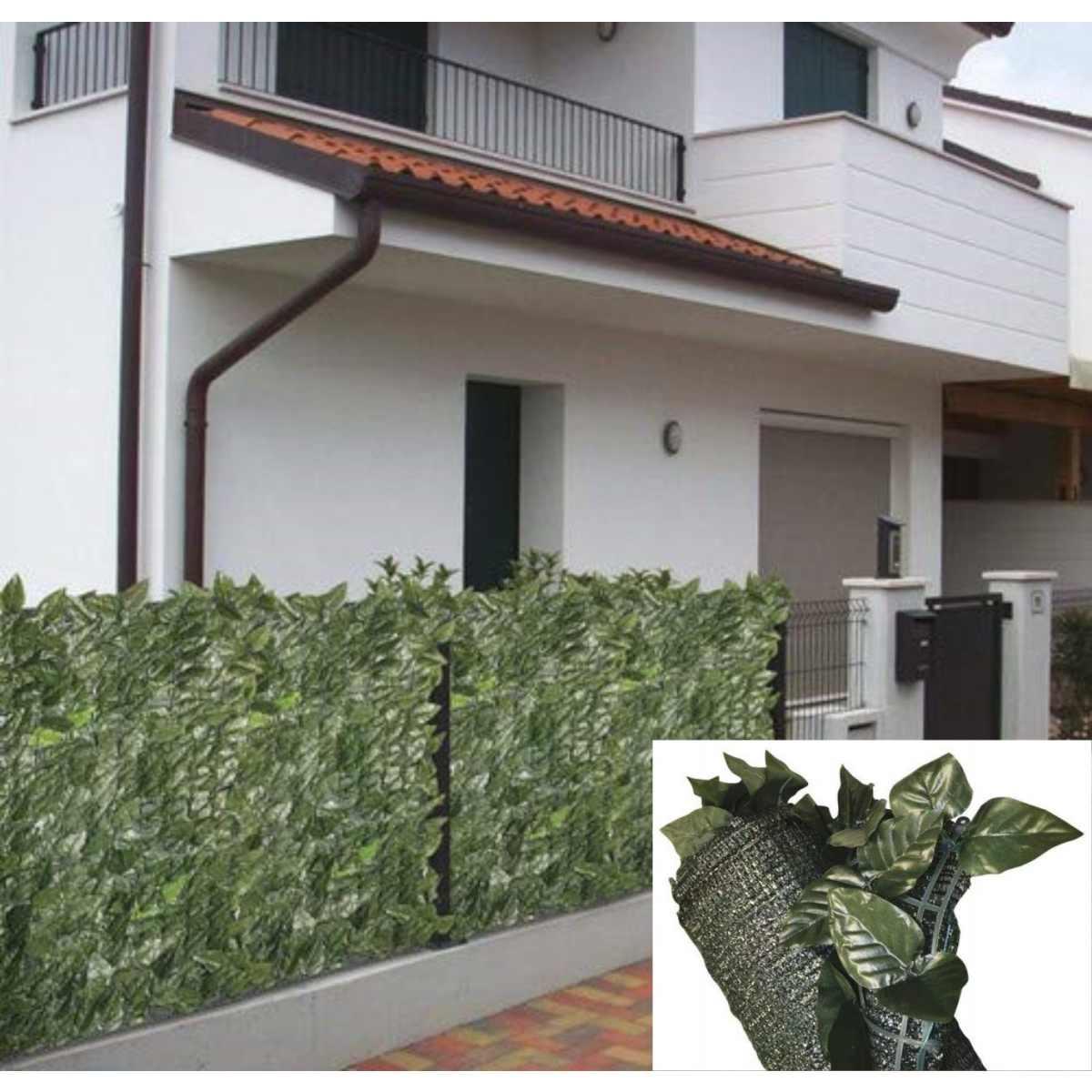 Siepe/edera  artificiale con rete rigida 150x300