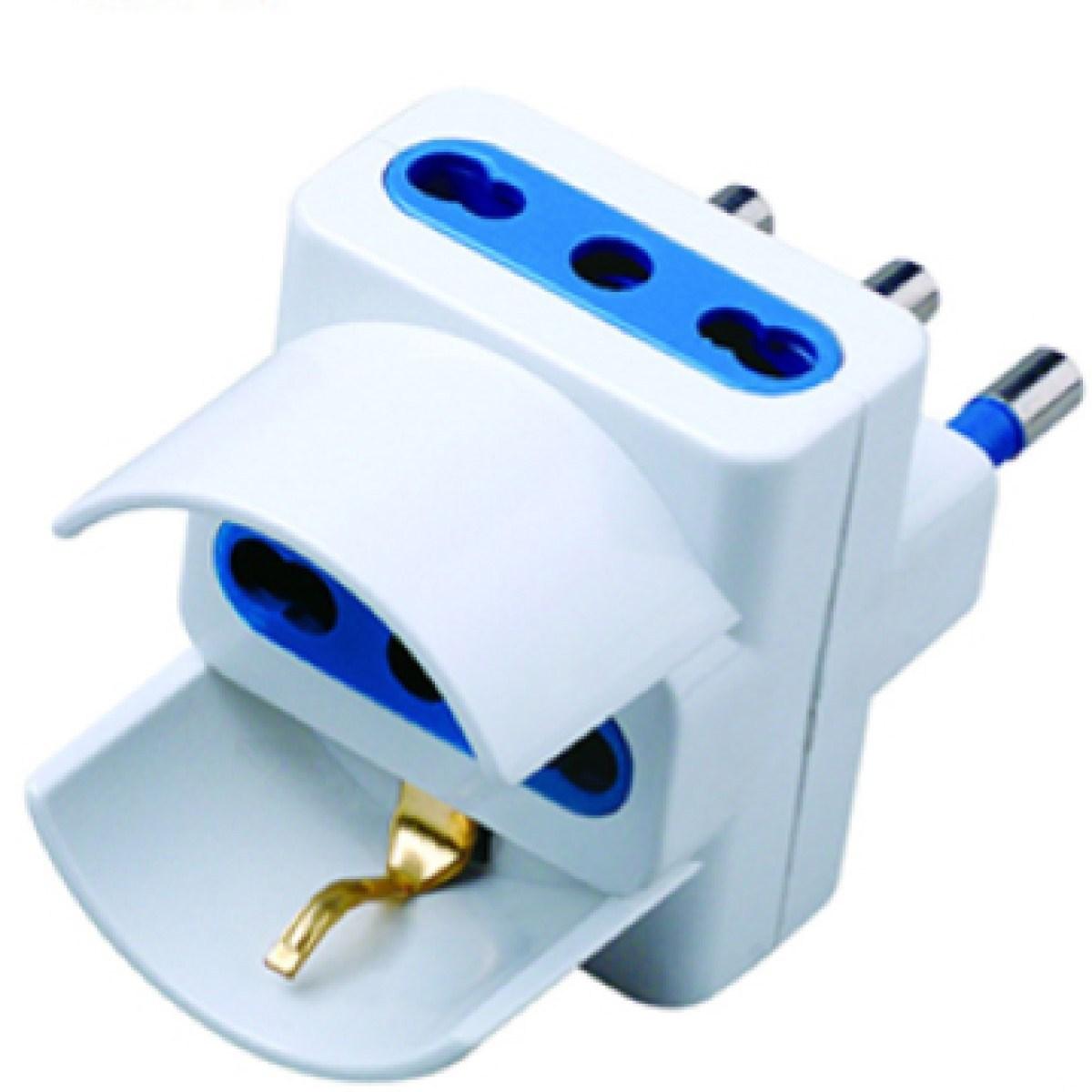 Adattatore triplo + schuko 16a bianca