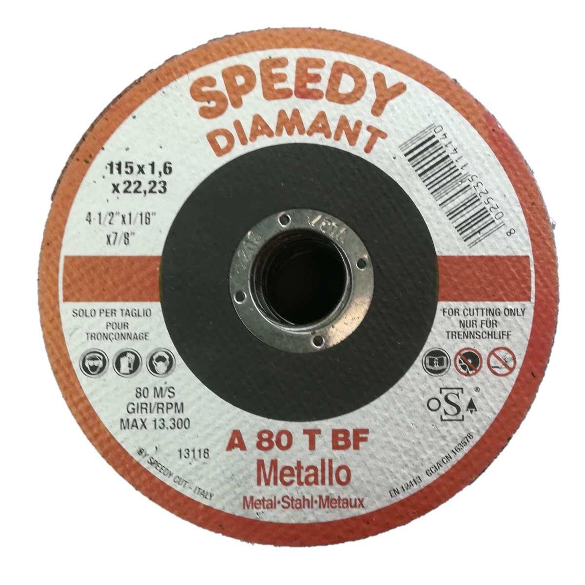Disco abrasivo da taglio 115x1,6a