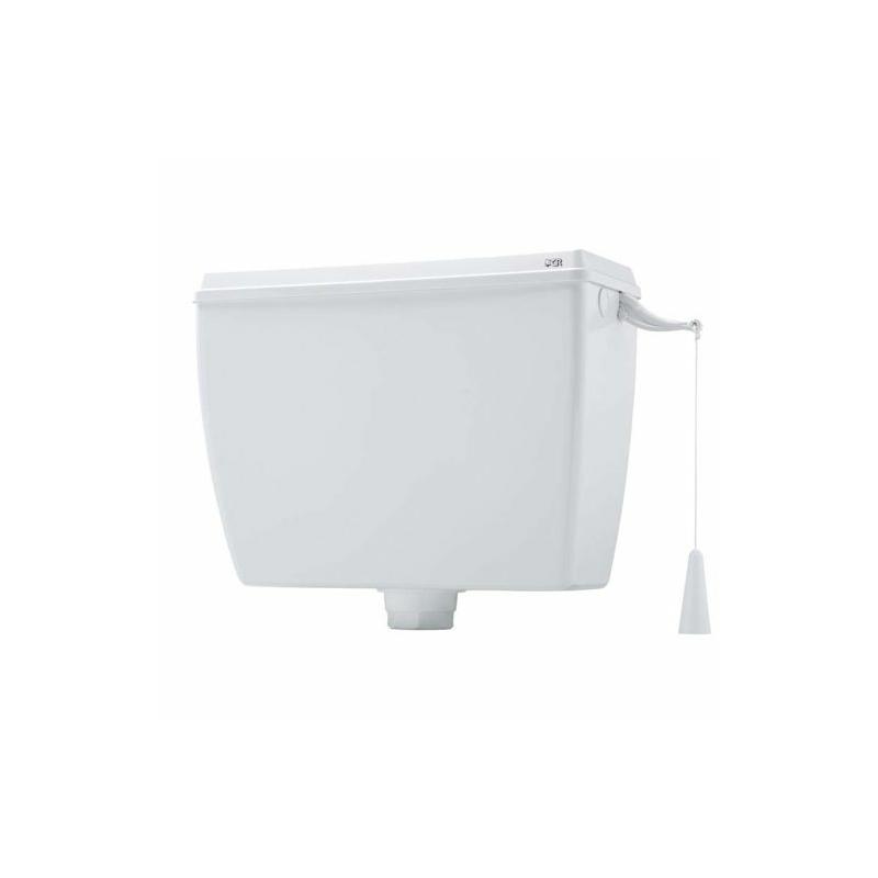 Cassetta alta pvc con coperchio e catenella bianca