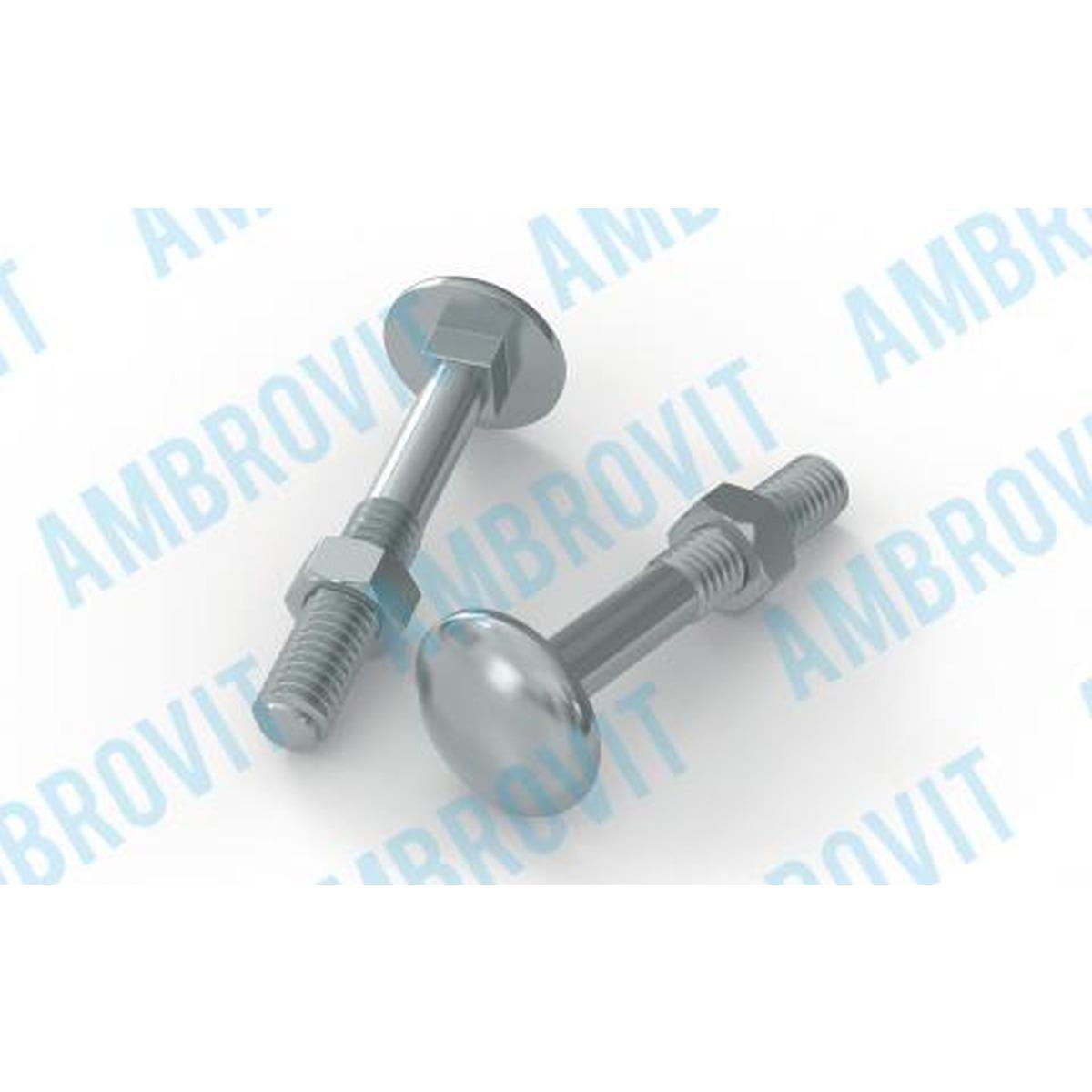 DIN 603/555 - UNI 5732 VITE METRICA TESTA TONDA CON QUADRO SOTTO TESTA  CON DADO ESAG. MM 8X55/25 Cf 200 pz