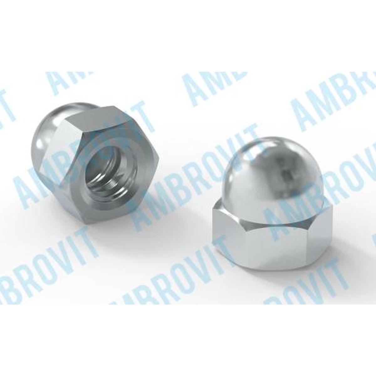 DIN 1587 - UNI 5721 DADO ESAGONALE CIECO CON CALOTTA SFERICA A PASSO GROSSO  SW 10 M 6 Cf 1000 pz