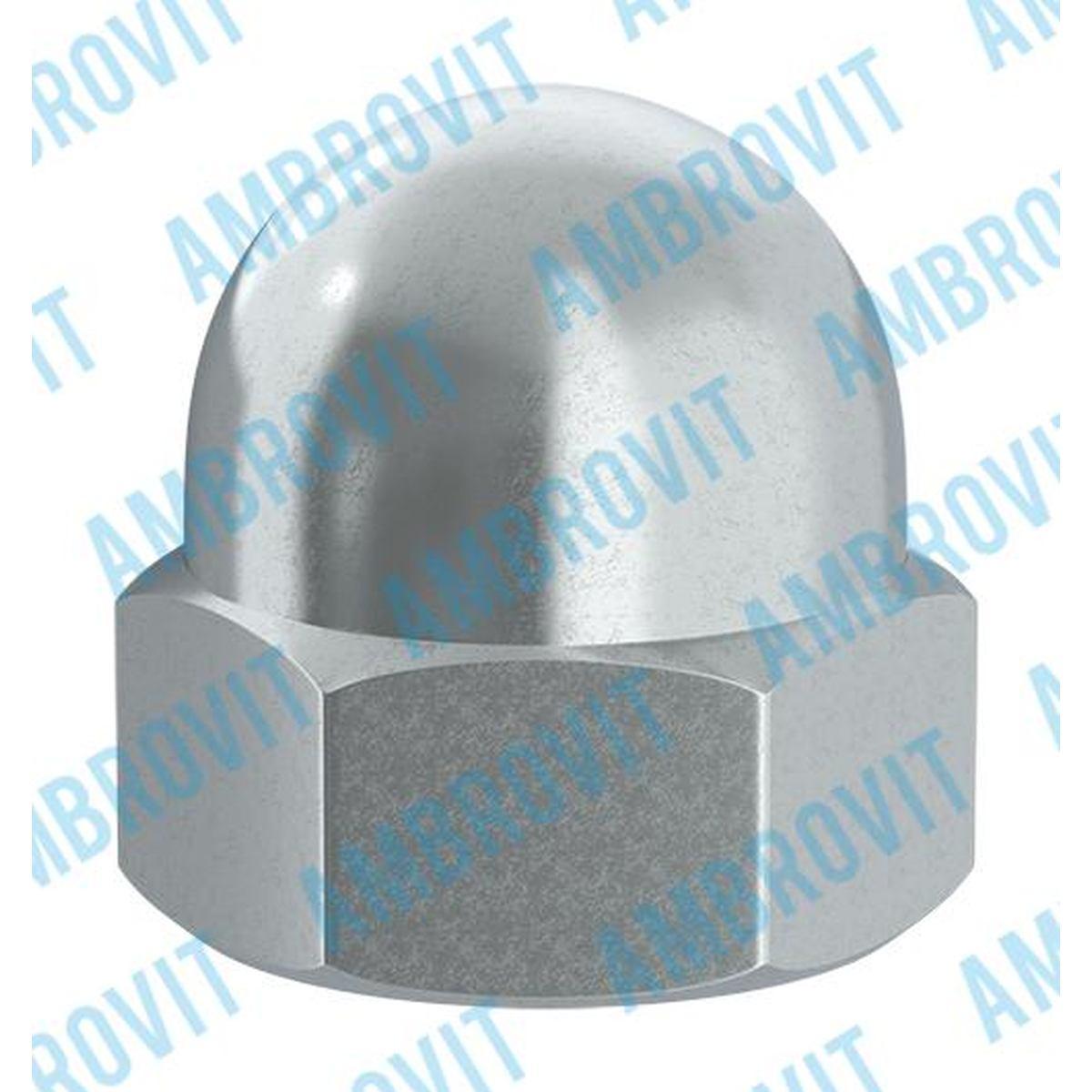 DIN 1587 - UNI 5721 DADO ESAGONALE CIECO CON CALOTTA SFERICA A PASSO GROSSO  SW 10 M 6 Cf 1000 pz