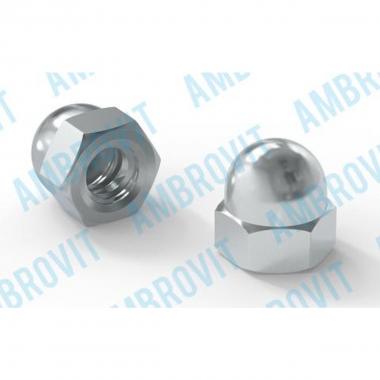 DIN 1587 - UNI 5721 DADO ESAGONALE CIECO CON CALOTTA SFERICA A PASSO GROSSO  SW 17 M 10 Cf 200 pz