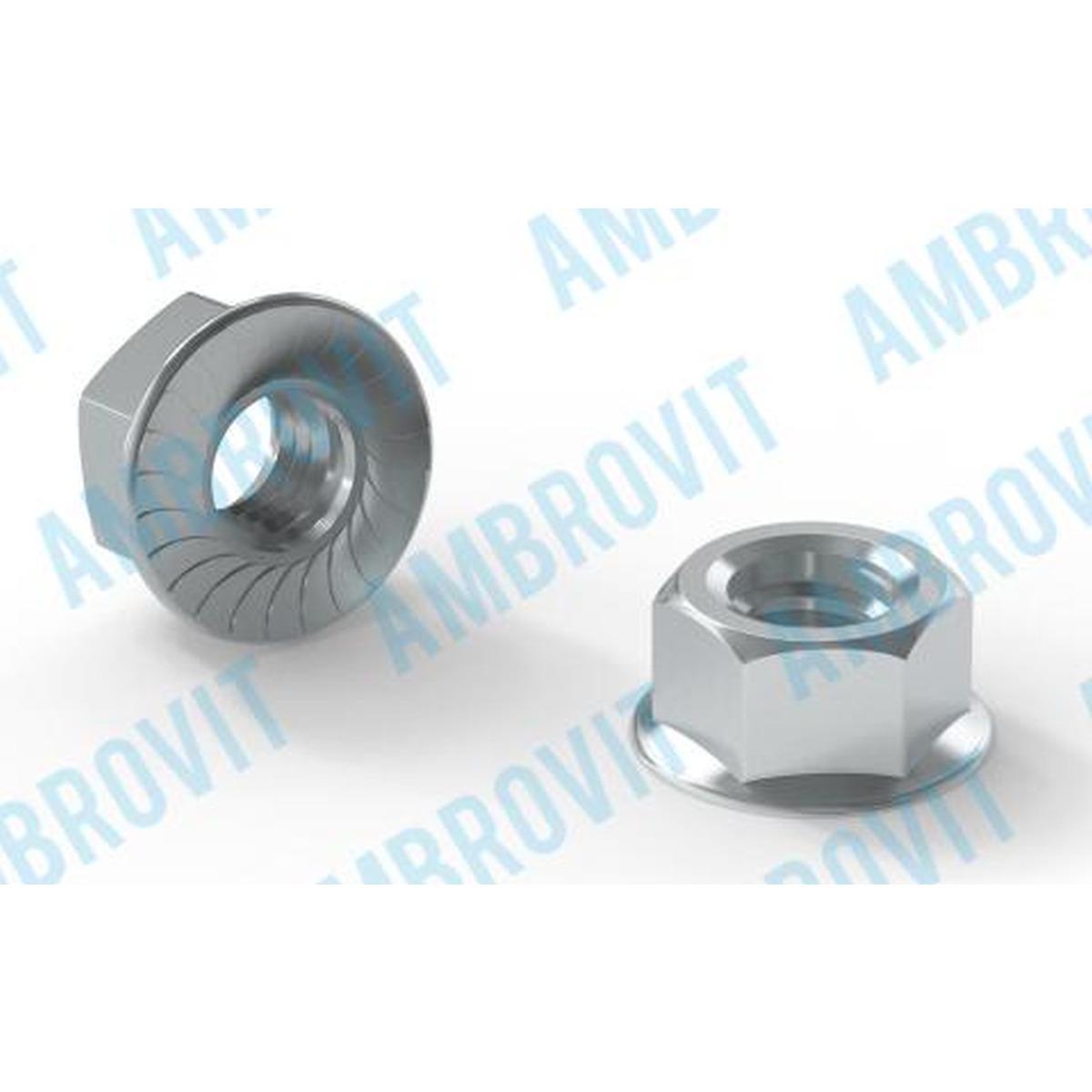 DIN 6923 DADO ESAGONALE CON FLANGIA DENTELLATA A PASSO GROSSO  SW 8 M 5 Cf 500 pz