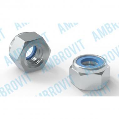 DIN 985 - UNI 7474 DADO ESAGONALE BASSO AUTOBLOCCANTE c/NYLON A PASSO GROSSO  SW 10 M 6 Cf 500 pz