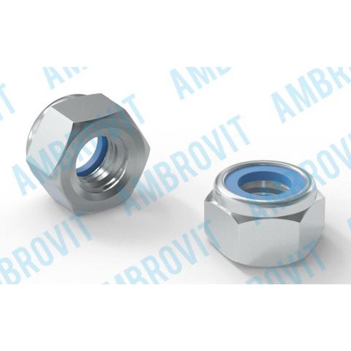 DIN 985 - UNI 7474 DADO ESAGONALE BASSO AUTOBLOCCANTE c/NYLON A PASSO GROSSO  SW 22 M 14 Cf 200 pz