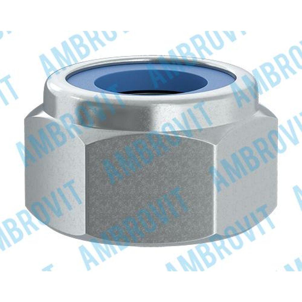 DIN 985 - UNI 7474 DADO ESAGONALE BASSO AUTOBLOCCANTE c/NYLON A PASSO GROSSO  SW 22 M 14 Cf 200 pz