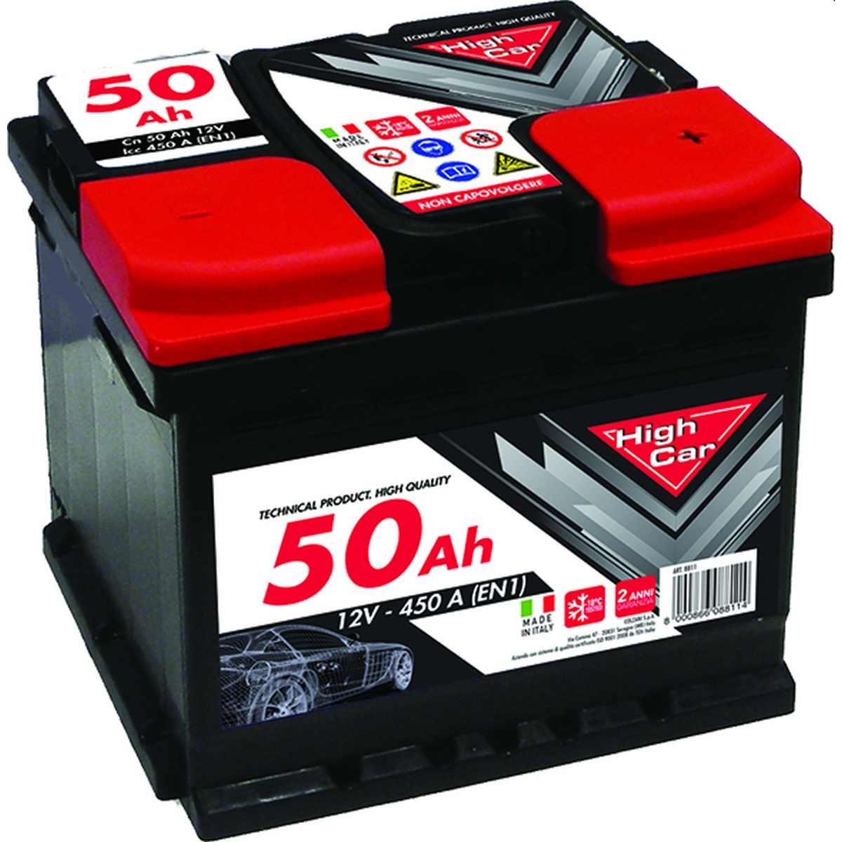 Batteria high-car auto 50ah 450en cassetta l1