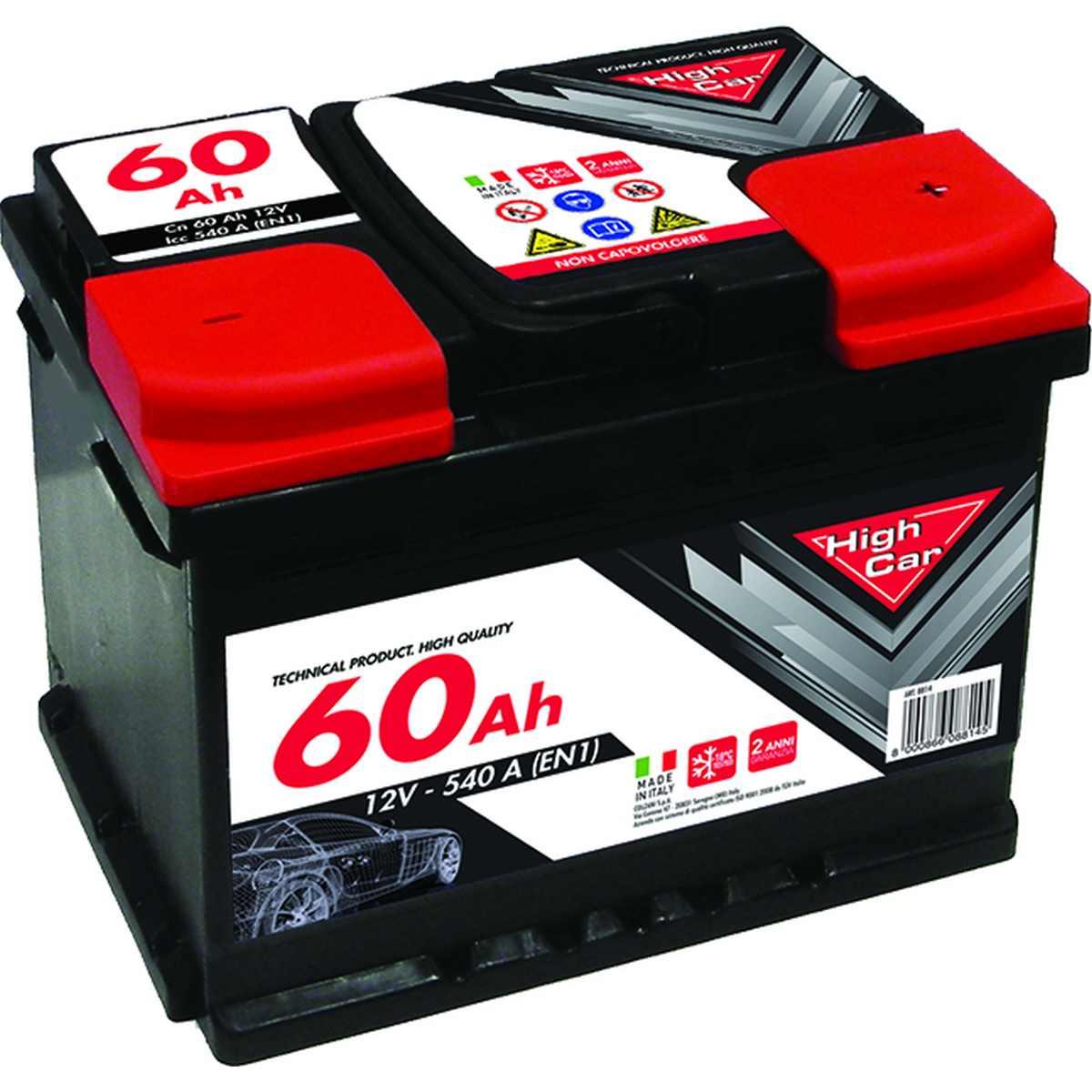 Batteria high-car auto 60ah 450en cassetta l2