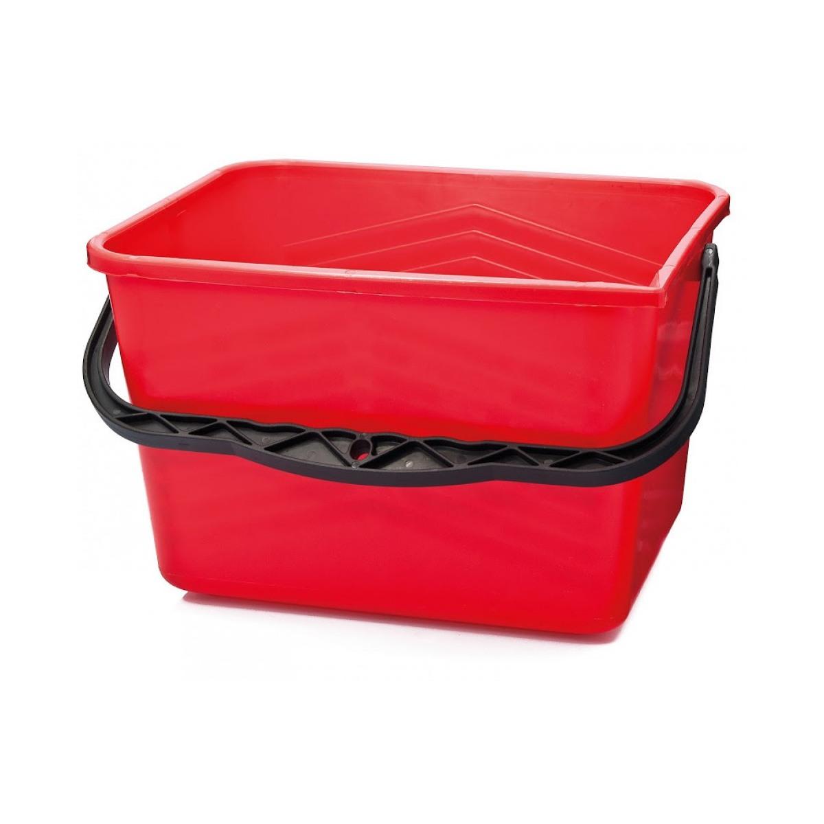 Secchio rosso rettangolare  in plastica per idropitture lt.14