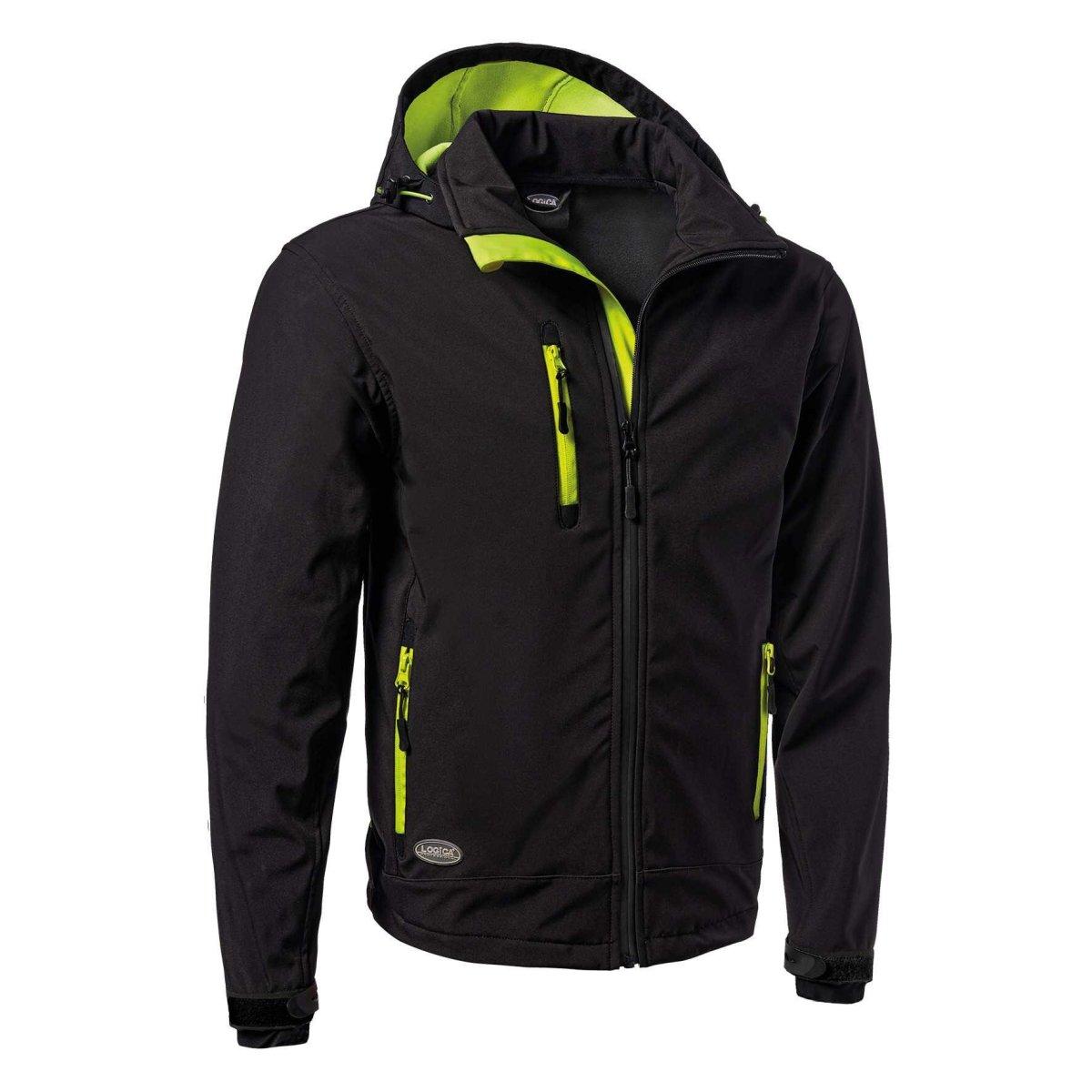 Soft-shell nero c/cappuccio staccabile