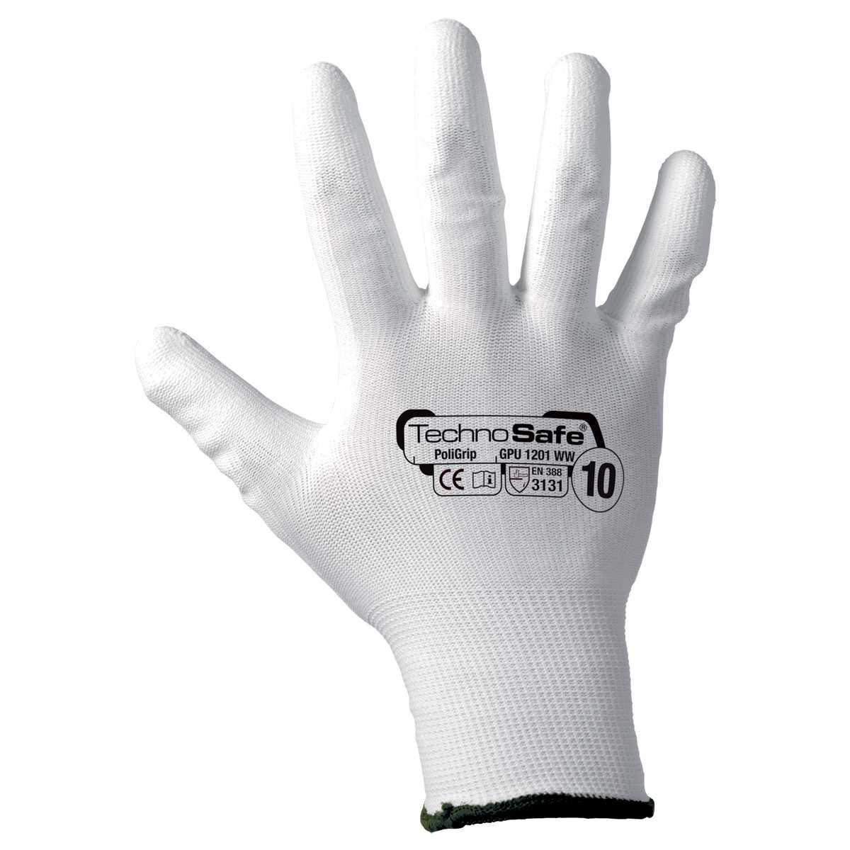 Guanto in poliammide spalmato pu bianco