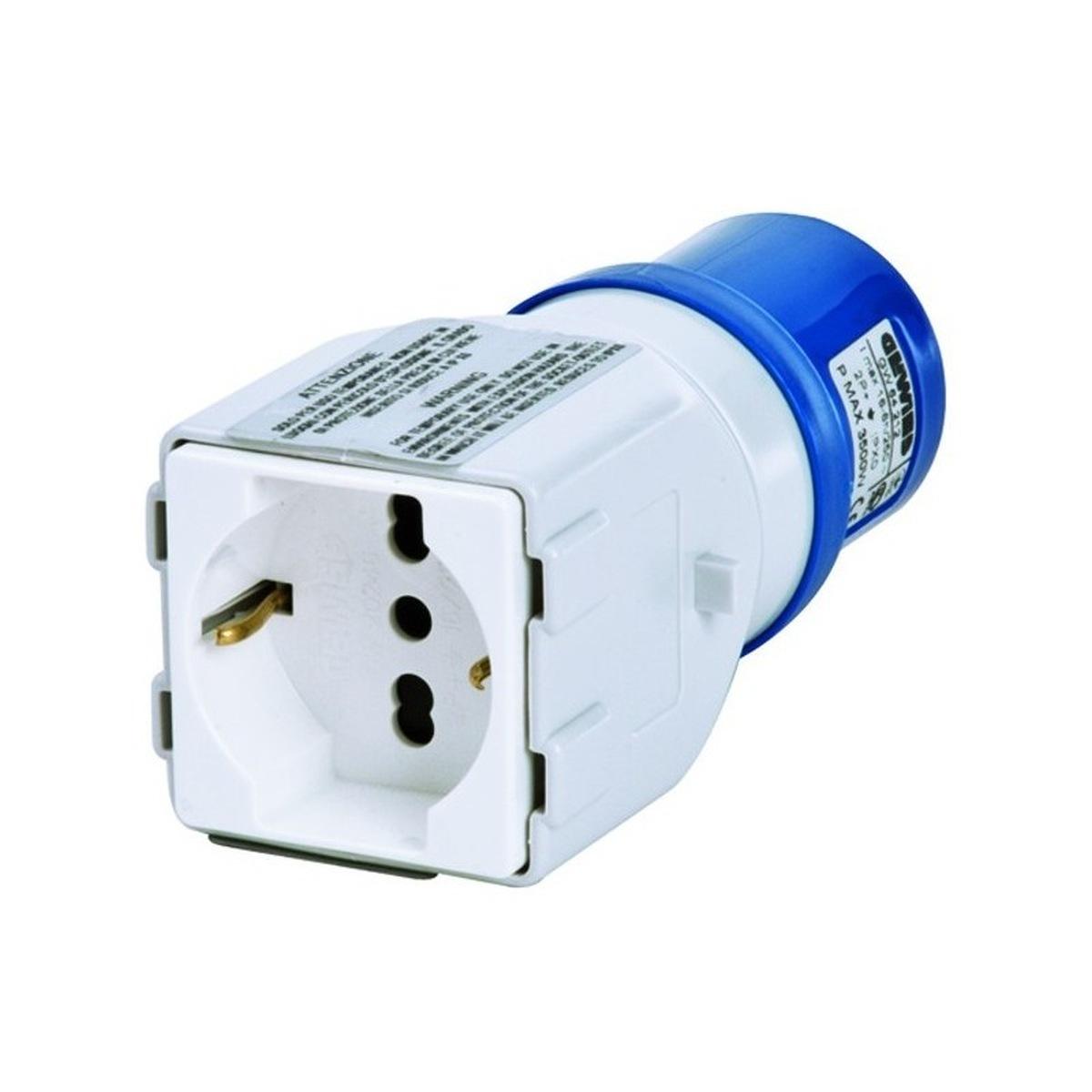 Adattatore cee 2p+t 16a 220v unel/bi