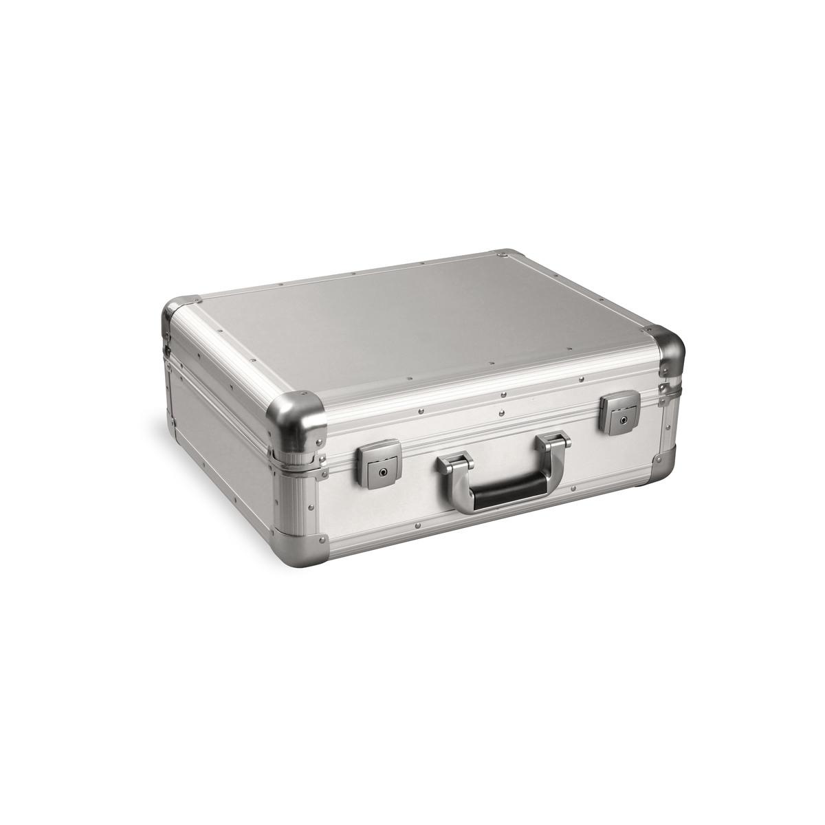 Valigia professionale portautensili in alluminio 50x20x40 con 2 pannelli + tasca