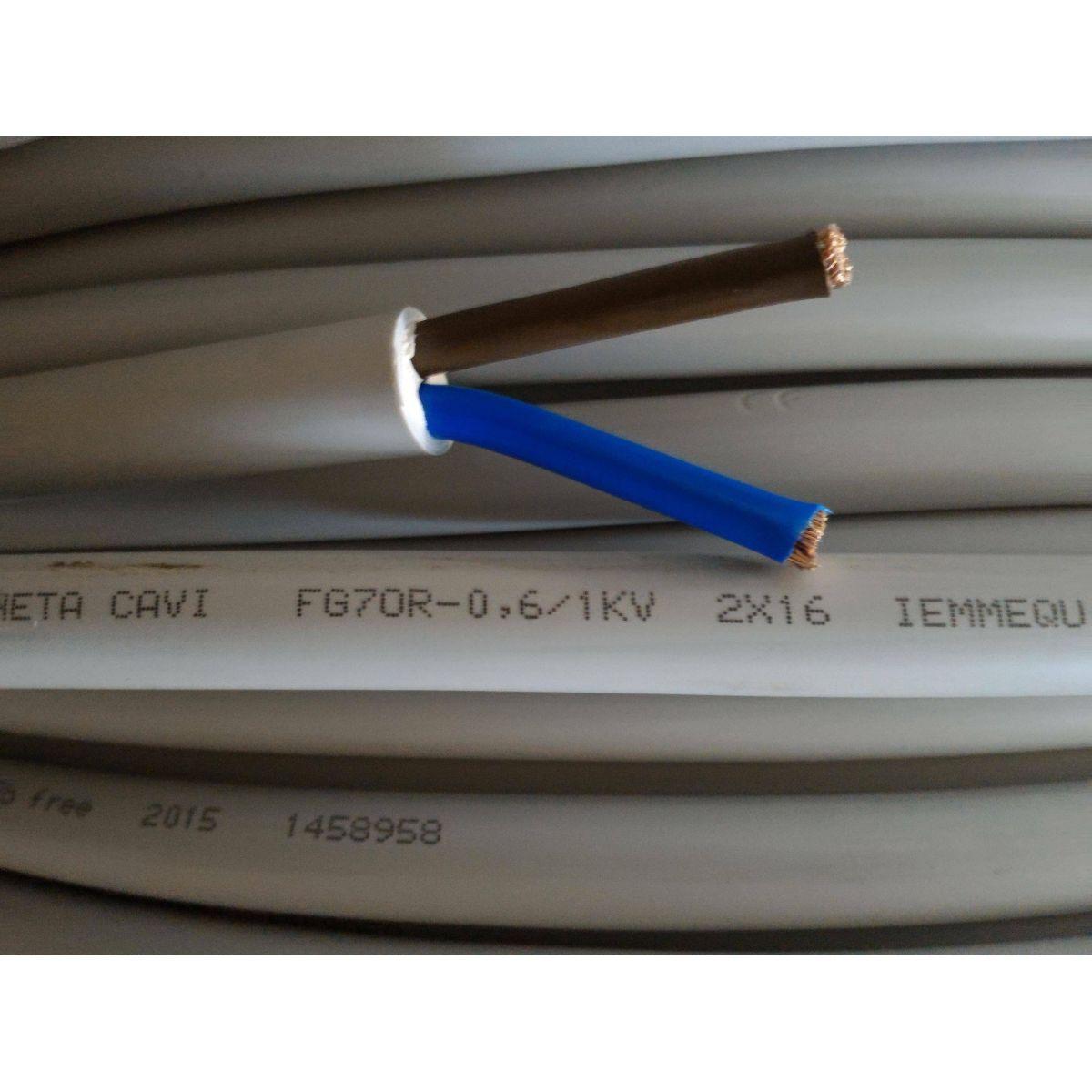 Cavo 2x16mm fg16r16 grigio