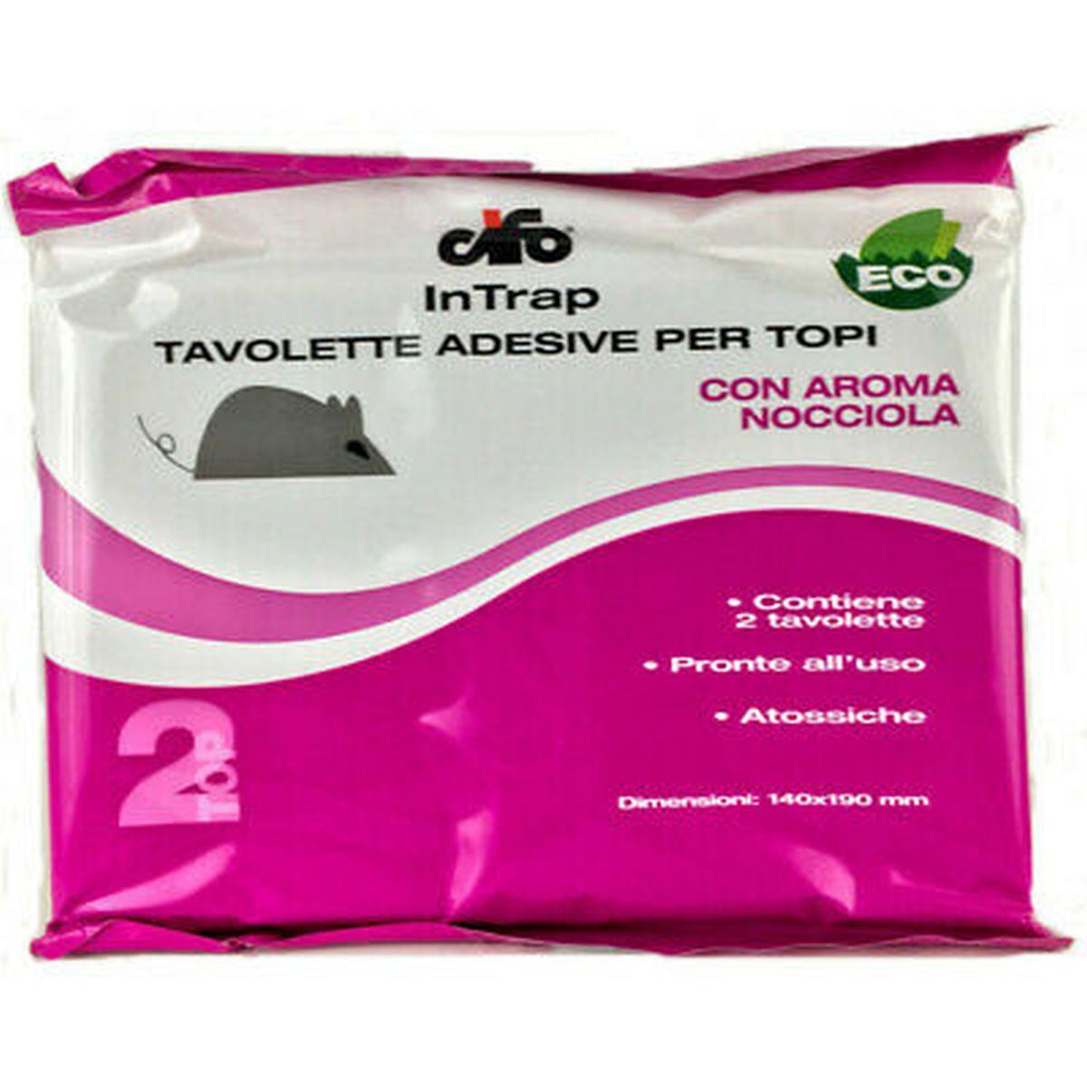 Tavoletta adesiva x topini 2pz  cm.14x19mm cifo