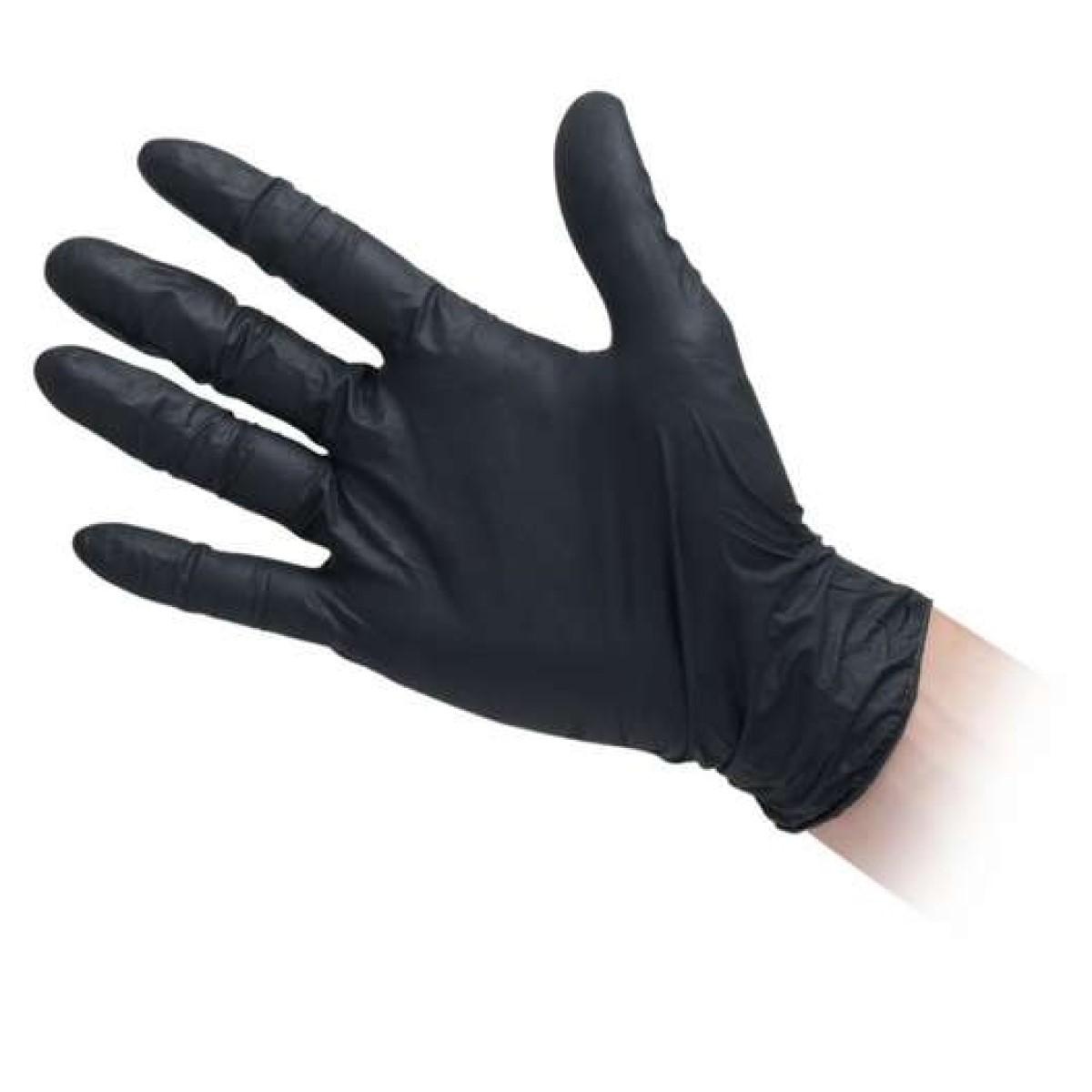 Guanto nitrile nero senza povere cf.100pz.