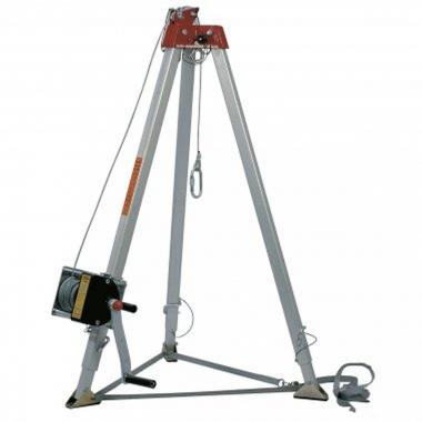 TREPPIEDE-TRIPODE GAMBE TELESCOPICHE  REGOLABILE MAX 215 CM COMPRESO DI PARANCO VERRICELLO DA RECUPERO 20 MT<br />