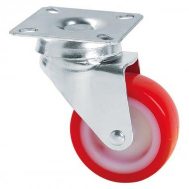 Ruote di gomma rossa per mobili 65x21 nucleo bianco di plastica