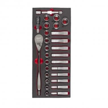 Set di cricchetto e bussole da 1/2? in modulo morbido 28 pz