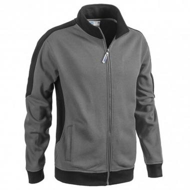 Felpa full zip mixer grigio nero