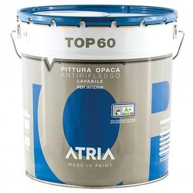 Idropittura lavabile opaca, antiriflesso, antimuffa, acrilica per interni top 60 5 lt