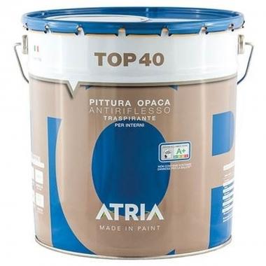 Idropittura lavabile opaca, antiriflesso, antimuffa, acrilica per interni top 40 13 lt